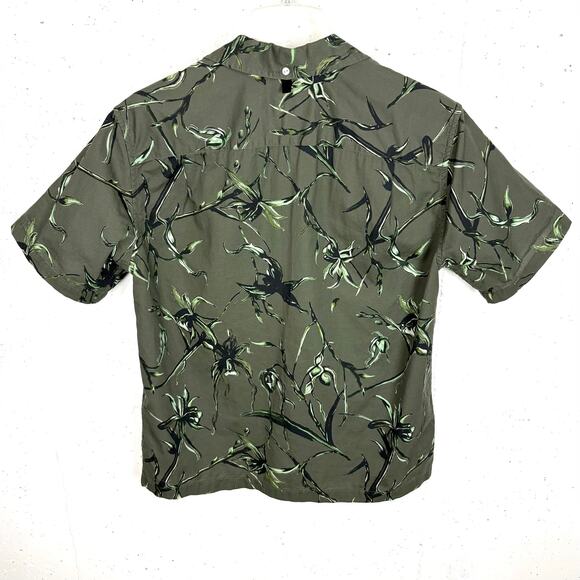 Rag & Bone New York Mens Avery Printed Vacation Shirt Army Floral 100% Cotton XS - Picture 4 of 12